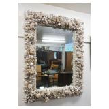 1184	ORNATE CONTEMPORARY SEASHELL MIRROR, SOME LOSS TO FRAME, APPROXIMATELY 32 IN X 41 IN