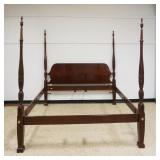 1186	COUNCIL CARVED MAHOGANY KING SIZE TALL 4 POSTER BED W/FINIALS, APPROXIMATELY 87 IN HIGH