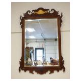 1190	COUNCIL CHIPPENDALE STYLE BEVEL EDGE MIRROR W/APPLIED GILT SHELL & SCROLL CARVINGS & TRIM, APPR