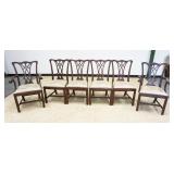 1194	HENKEL HARRIS SET OF 6 MAHOGANY CHIPPENDALE STYLE CHAIRS