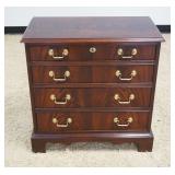 1204	HICKORY CHAIR MAHOGANY 4 DRAWER BEDSIDE CHEST W/FLAMED MAHOGANY DRAWER FRONTS, APPROXIMATELY 30