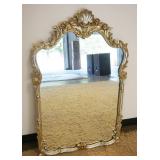1220	LABARGE MIRROR IN ORNATE SILVER FINISHED FRAME W/SHELL CREST, APPROXIMATELY 31 IN X 47 IN
