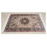 1225	TABRIZ FLORAL WOOL RUG, APPROXIMATELY 4 FT 6 IN X 6 FT 6 IN