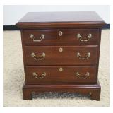 1235	LINK-TAYLOR HEIRLOOM SOLID MAHOGANY MINIATURE CHEST ON BRACKET FEET, APPROXIMATELY 24 IN X 16 I