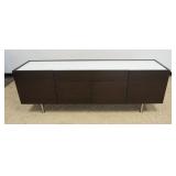 1241	ITALIAN MODERN CALLIGARIS SIDEBOARD W/INSET MILK GLASS TOP, APPROXIMATELY 83 IN X 20 IN X 29 IN