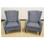 1242	PAIR OF ROBERT ALLEN UPHOLSTERED ARMCHAIRS, WING BACK