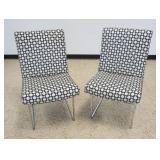 1243	PAIR OF UPHOLSTERED KNOLL STYLE SIDE CHAIRS W/CHROME BASES