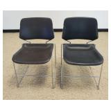1256	PAIR OF MODERN MATRIX KREUGER CHROME SIDE CHAIRS