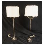 1259	MODERN STYLE CHROME TABLE LAMPS, APPROXIMATELY 31 IN HIGH