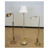 1262	LOT OF 3 BRASS FLOOR LAMPS, TALLEST APPROXIMATELY 61 IN HIGH