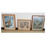 1281	GROUP OF 3 FRAMED & MATTED SIGNED STAG LTD PRINTS, CAROL DECKER 240/600, BRIAN JARVIS SOLITARY 