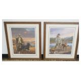 1282	2 FRAMED & MATTED LTD HUNT PRINTS W/YOUTH & LABRADOR DOGS, SIGNED RJ MCDONALD 367/5000 & 372/50
