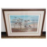 1288	FRAMED & MATTED DUCK PRINT SIGNED RICHARD TIMM 2166/5000, APPROXIMATELY 35 IN X 28 IN