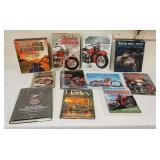 1335	LARGE LOT OF 11 HARLEY DAVIDSON MOTORCYCLE BOOKS INCLUDING OVERSIZED DOUBLE VOLUME *RIDE FREE F