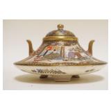 1030	SMALL SATSUMA COVERED BOWL, APPROXIMATELY 3 1/2 IN HIGH