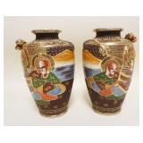 1032	PAIR OF SATSUMA VASES, APPROXIMATELY 10 IN HIGH