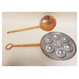 1057	2 PIECE LOT OF ANTIQUE COPPER UTENSILS