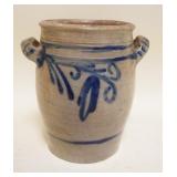 1080	BLUE DECORATED STONEWARE CROCK, APPROXIMATELY 8 IN HIGH