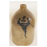 1084	2 GAL BLUE DECORATED STONEWARE JUG