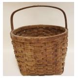 1104	LARGE ANTIQUE SPLINT WOVEN BASKET, APPROXIMATELY 15 IN X 17 IN HIGH