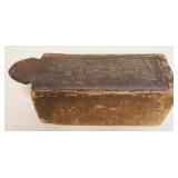 1109	PRIMITIVE PINE CANDLE BOX, APPROXIMATELY 4 IN X 12 IN X 4 IN HIGH