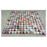 1118	ANTIQUE HAND SEWN QUILT, APPROXIMATELY 6 FT 11 IN X 6 FT 6 IN, SOME WEAR