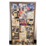 1123	FRAMED QUILT UNDER GLASS W/BIRDS, BUTTERFLIES & FLOWERS, APPROXIMATELY 5 FT X 3 FT OVERALL