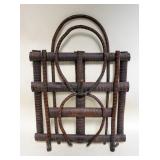 1131	RUSTIC ADIRONACK TWIG HANGING HAT RACK IN THE FORM OF HORSESHOES, APPROXIMATELY 15 IN X 22 IN