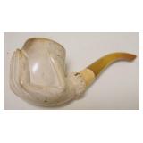 1135	ANTIQUE TOBACCO PIPE, HAND HOLDING PIPE BOWL, APPROXIMATELY 6 IN