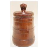 1136	TREENWARE WOOD TOBACCO JAR, APPROXIMATELY 8 IN HIGH