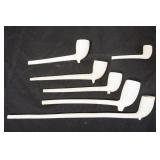 1138	LOT OF 6 CLAY PIPES, LARGEST APPROXIMATELY 12 IN