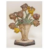 1163	CAST IRON TULIPS IN BASKET DOOR STOP, APPROXIMATELY 10 IN HIGH