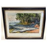 1178	FRAMED CURRIER & IVES *PICKEREL* APPROXIMATELY 16 1/2 IN X 13 1/2 IN