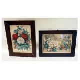 1179	2 FRAMED CURRIER & IVES & N CURRIER PRINTS *THE BOQUET OF ROSES & ROSES IN BASKET, APPROXIMATEL