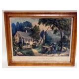 1181	FRAMED CURRIER & IVES PRINT *THE OLD OAKEN BUCKET* APPROXIMATELY 12 IN X 15 IN OVERALL