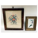 1185	2 BOTANICAL WATERCOLORS, ARTIST SIGNED, LARGEST APPROXIMATELY 15 IN X 17 IN