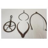 1194	ANTIQUE LOT OF MEASURING DEVICES & HOOK