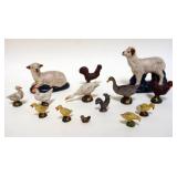 1198	GROUP OF ASSORTED CHALK, CLAY & METAL MINIATURE ANIMALS, LARGEST APPROXIMATELY 4 IN HIGH
