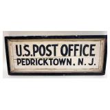 1233	US POST OFFICE WOOD SIGN PEDRICKTON NJ, APPROXIMATELY 27 IN X 11 IN X 2 IN