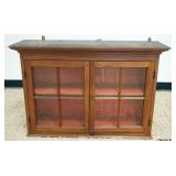 1235	ANTIQUE WALNUT 2 DOOR HANGING CUPBOARD W/8 INDIVIDUAL GLASS PANES, APPROXIMATELY 12 1/2 IN X 41