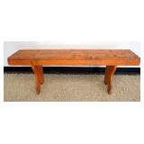 1239	ANTIQUE MORTICED PINE BENCH