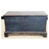 1240	ANTIQUE PINE DOVETAILED BLANKET BOX ON BRACKET FEET, APPROXIMATELY 16 IN X 34 IN X 19 IN HIGH