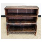 1241	COUNTRY PINE STEPBACK BUCKET BENCH, APPROXIMATELY 10 IN X 36 IN X 35 IN HIGH