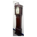 1250	ANTIQUE COUNTRY GRAIN PAINTED & STENCILED GRANDFATHERS CLOCK, APPROXIMATELY 11 IN X 22 IN X 90 