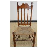 1262	ANTIQUE BANISTER BACK CHAIR W/RUSH SEAT