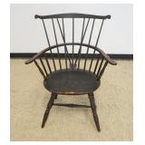 1265	ANTIQUE BRACE BACK WINDSOR CONTINUOUS ARMCHAIR