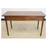 1267	WALNUT 2 DRAWER WRITING TABLE, APPROXIMATELY 21 IN X 48 IN X 29 IN HIGH