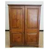 1271	COUNTRY PINE DOUBLE PANELED DOOR CUPBOARD, PIN CONSTRUCTION DOORS & DOVETAILED CASE, APPROXIMAT
