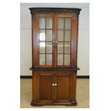 1279	2 PIECE PINE CORNER CUPBOARD, 16 PANE, APPROXIMATELY 43 IN X 82 IN HIGH