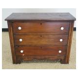 1280	COUNTRY PINE 3 DRAWER CHEST, APPROXIMATELY 36 IN X 6 IN X 30 IN HIGH